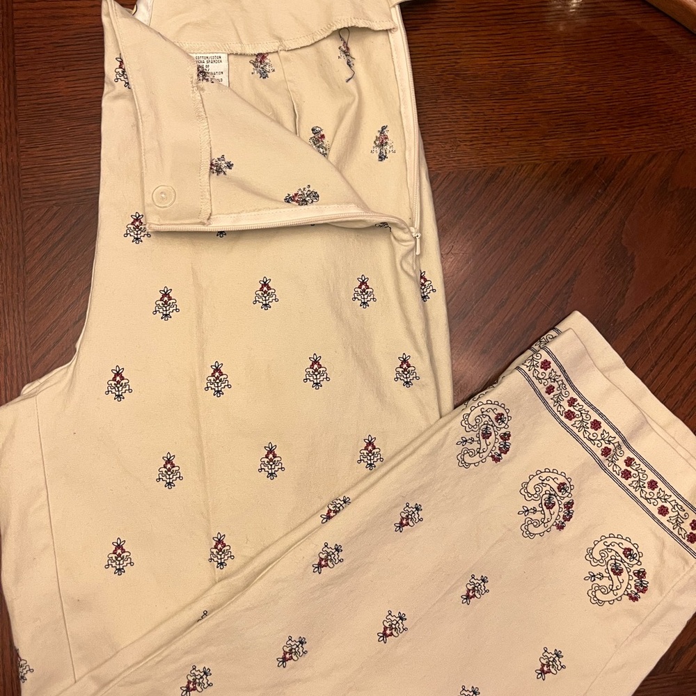 Talbots embroidered pants